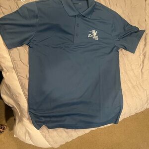 🆕 Blue Golf Shirt with Embroidered Logo